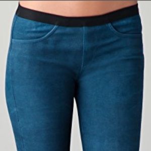 Helmut Lang Pants - Helmut Lang Teal Genuine Leather Suede Leggings Helmut Lang Pants - Helmut Lang Teal Genuine Leather Suede Leggings